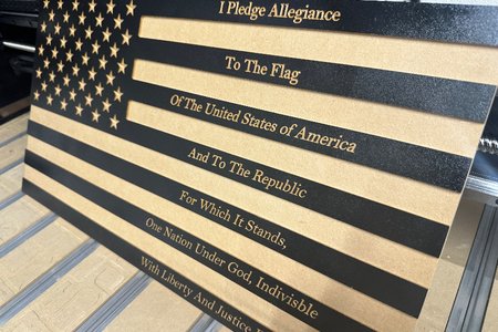 American flag with pledge