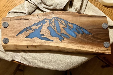 Charcuterie board w epoxy inlay